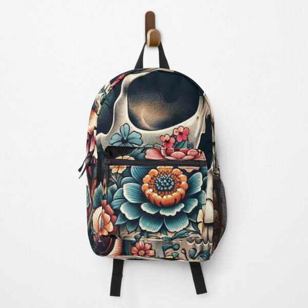 Item preview, Vintage floral tattooed skull designed and sold by Blessinger77.