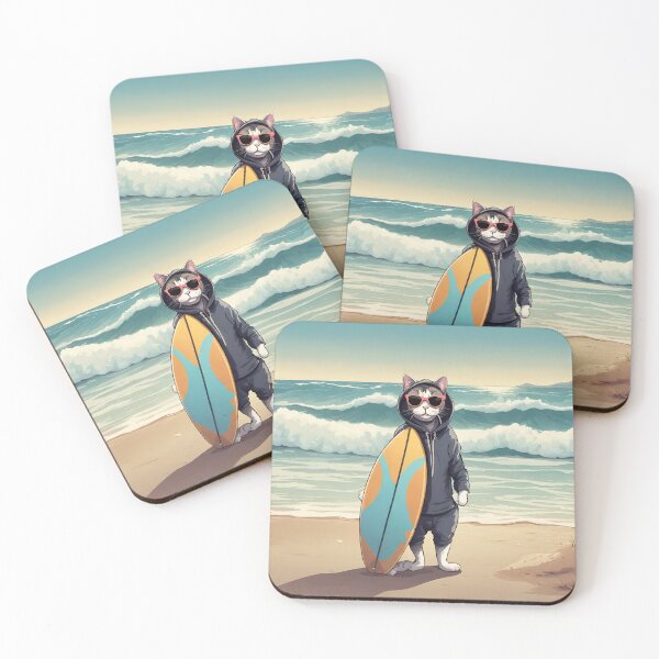 Item preview, Surfer cat designed and sold by StyleSketch.