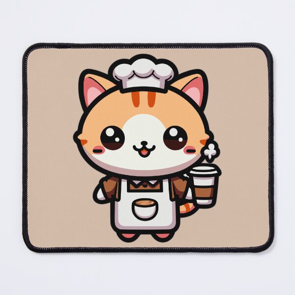 Item preview, Cute Coffee Barista Cat designed and sold by Nathaniel Baker.