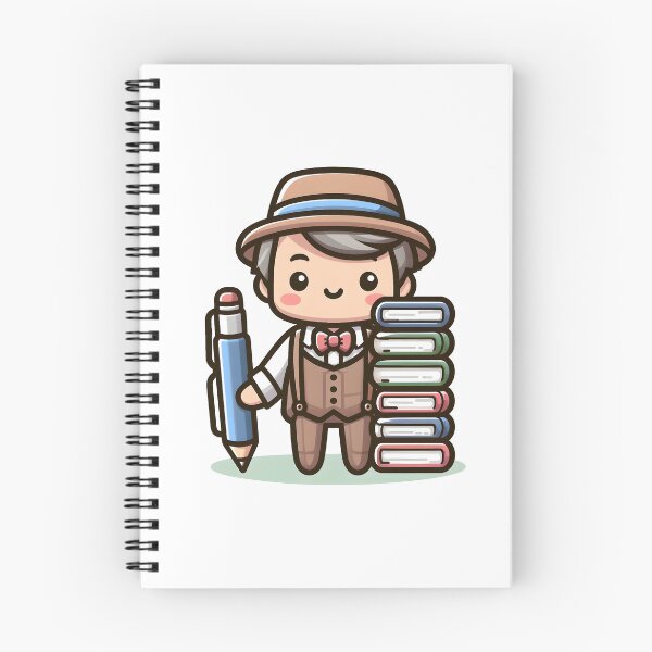 Item preview, Kawaii Writer With Stack Of Books designed and sold by CanvasCutie.