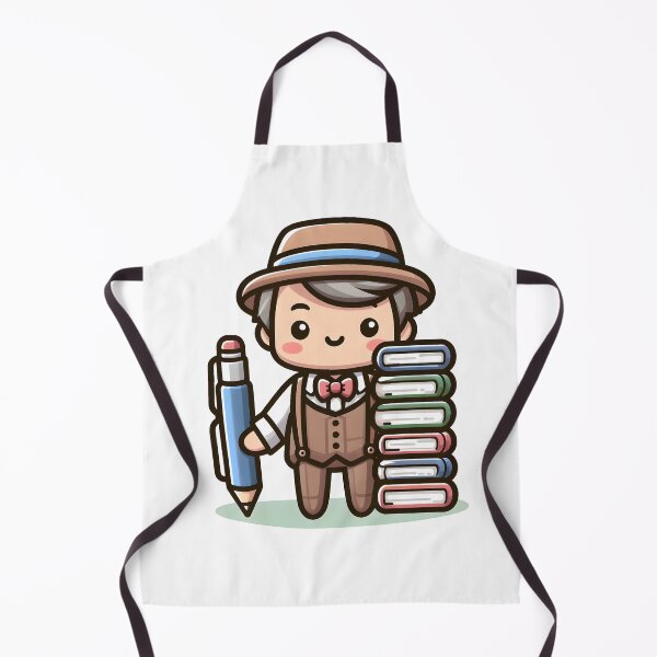 Item preview, Kawaii Writer With Stack Of Books designed and sold by CanvasCutie.