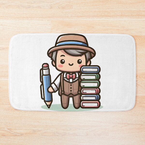 Item preview, Kawaii Writer With Stack Of Books designed and sold by CanvasCutie.