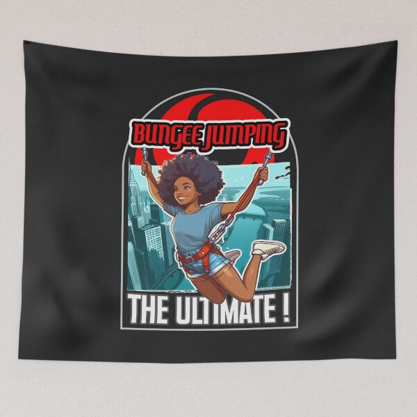 Item preview, Bungee Jumping, Ultimate! A Cityscape Adventure in Vivid Azure & Crimson designed and sold by SplashTastic.