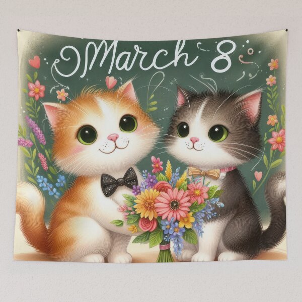 Item preview, kittens with flowers for Happy Mothers Day designed and sold by Expressions-Sel.
