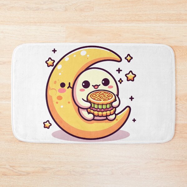 Item preview, Kawaii Moon With Mooncake designed and sold by CanvasCutie.