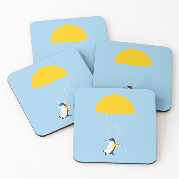 Item preview, Penguin flying on a parachute designed and sold by FieldScent.