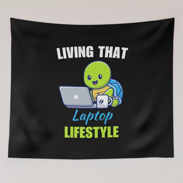 Item preview, Living that laptop lifestyle, funny work from home or wfh lifestyle freelancer saying or quote designed and sold by NBSStore.