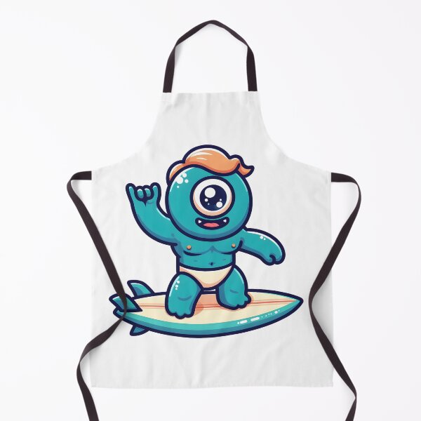 Item preview, Kawaii Jubilant Cyclops With Surfboard designed and sold by CanvasCutie.