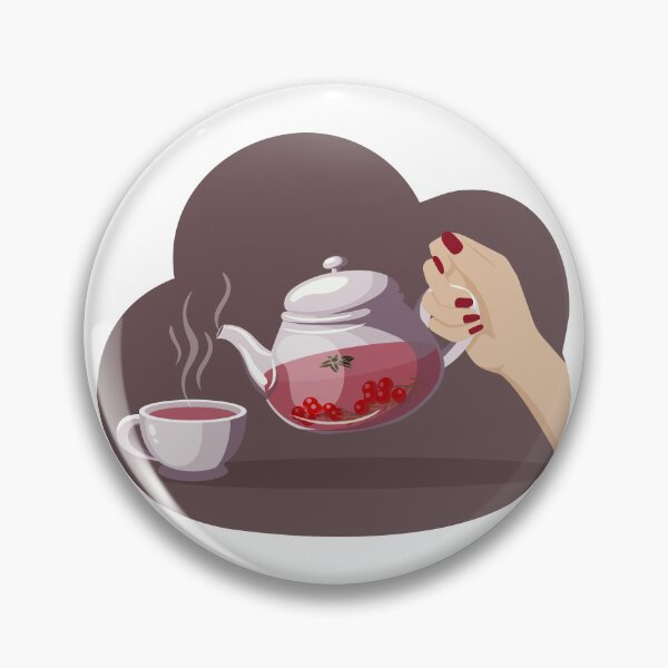 Item preview, Vector illustration of a cup and a glass teapot with fruit tea designed and sold by Familyshmot.