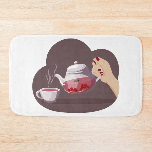 Item preview, Vector illustration of a cup and a glass teapot with fruit tea designed and sold by Familyshmot.