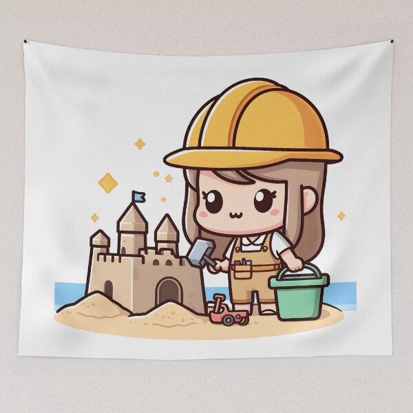 Item preview, Kawaii Architect With Sun Hat designed and sold by CanvasCutie.