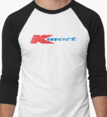 Camiseta ¾ bicolor para hombre Logotipo de K-Mart de los años 80 de la vendimia apenado