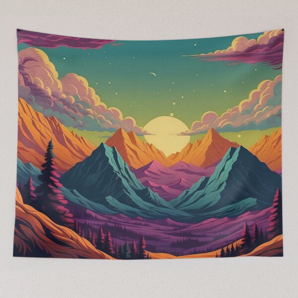 Item preview, Sunset Serenity in the Mountains designed and sold by ArtComixHaven.