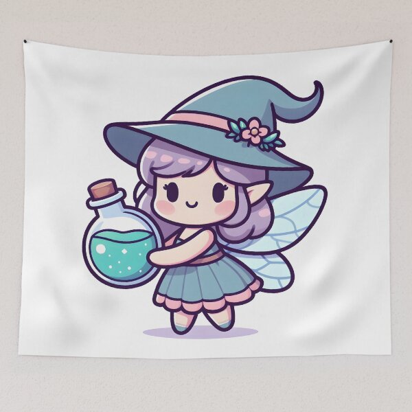 Item preview, Kawaii Fairy With Pointed Hat designed and sold by CanvasCutie.