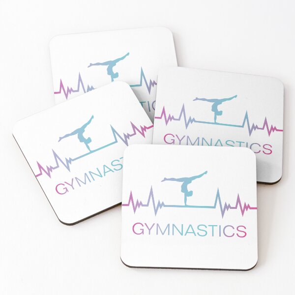 Item preview, Gymnastics, gymnast and EKG pulse heartbeat designed and sold by claudiasartwork.