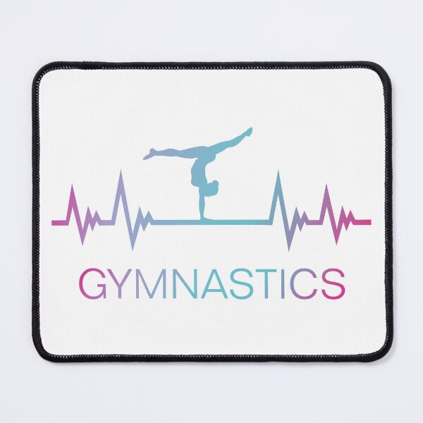 Item preview, Gymnastics, gymnast and EKG pulse heartbeat designed and sold by claudiasartwork.