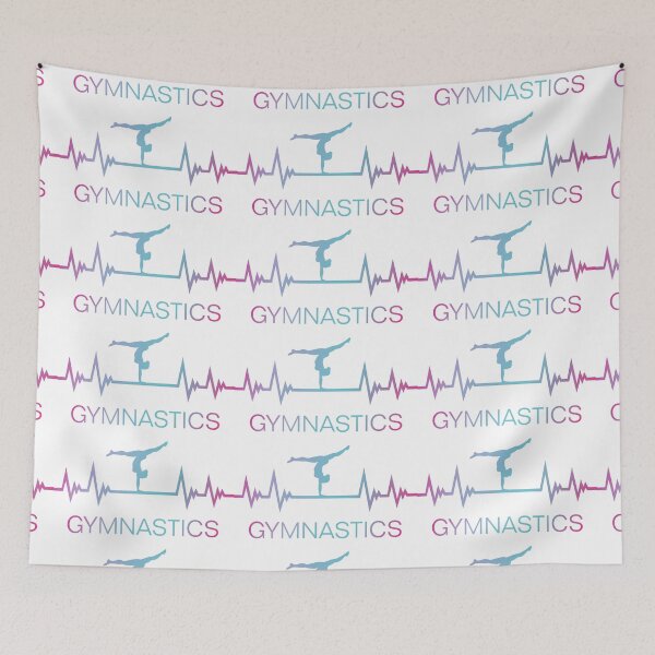 Item preview, Gymnastics, gymnast and EKG pulse heartbeat designed and sold by claudiasartwork.
