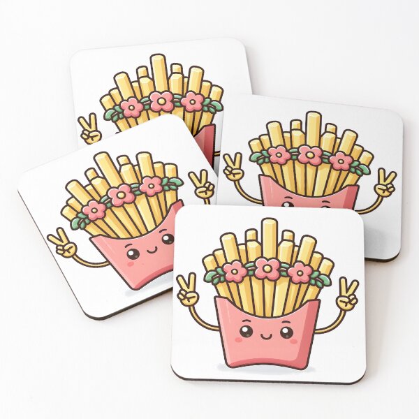 Item preview, Kawaii French Fries With Flower Crown designed and sold by CanvasCutie.