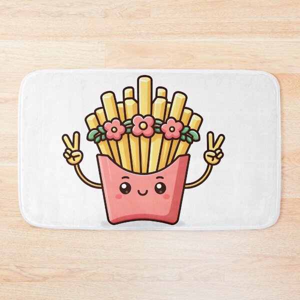 Item preview, Kawaii French Fries With Flower Crown designed and sold by CanvasCutie.