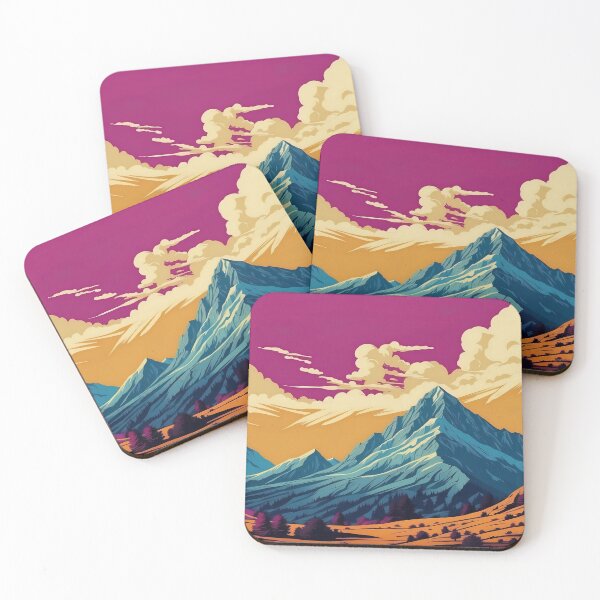 Item preview, Crimson Dusk and Mountain Peaks designed and sold by ArtComixHaven.