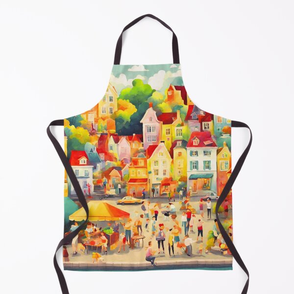 Item preview, A Beautiful Day in a Busy Town #1 Series Throw Pillow designed and sold by LLdreams.