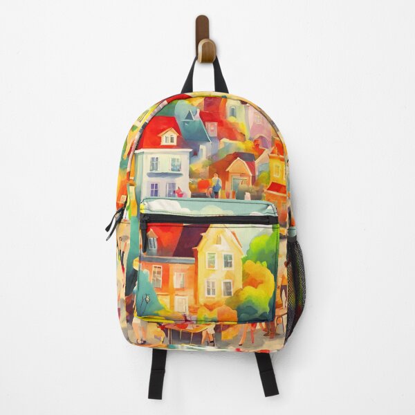Item preview, A Beautiful Day in a Busy Town #1 Series Throw Pillow designed and sold by LLdreams.