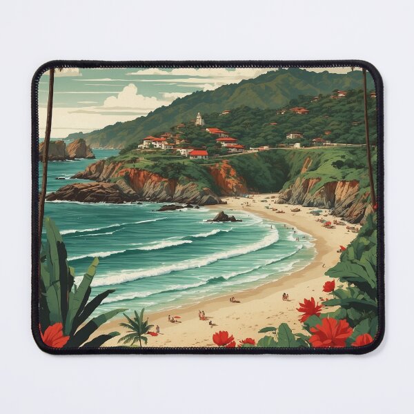 Item preview, Mazunte Oaxaca Mexico Magic Town Vintage Travel Tourism Poster  designed and sold by TravelersGems.