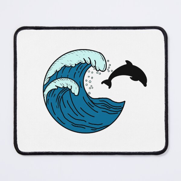 Item preview, Large waves and jumping dolphin designed and sold by Animals-by-JB.