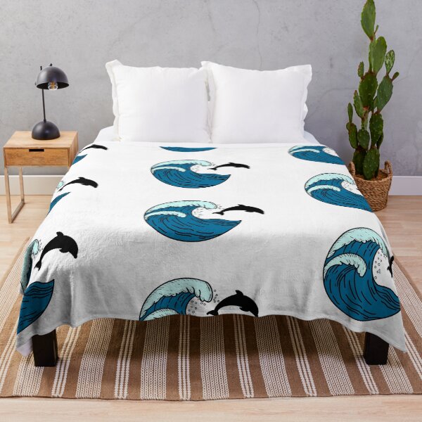 Item preview, Large waves and jumping dolphin designed and sold by Animals-by-JB.