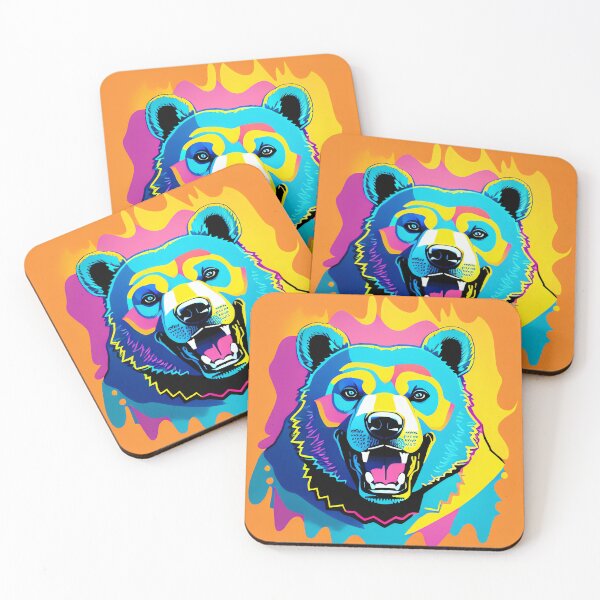 Item preview, Modern Abstract Pop Art Style Laughing Bear Drawing designed and sold by thejoyker1986.