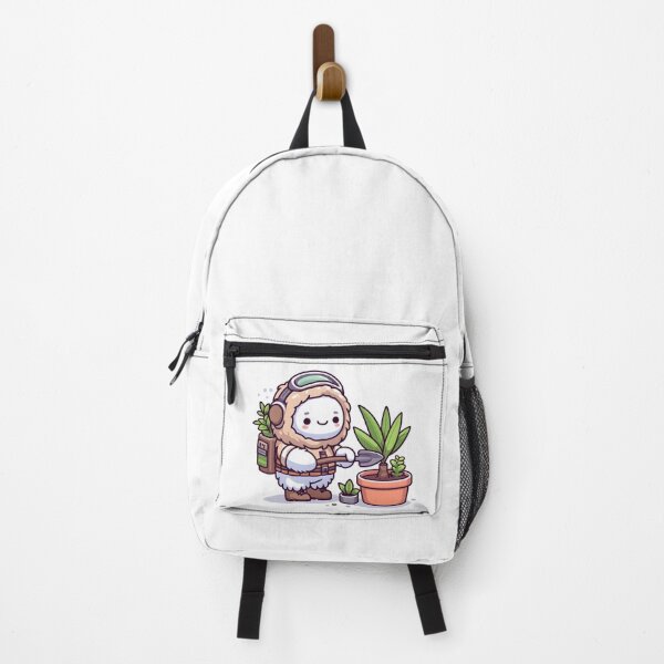 Item preview, Kawaii Yeti Tracker Gardening With Potted Plant designed and sold by CanvasCutie.