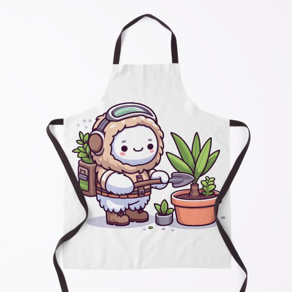Item preview, Kawaii Yeti Tracker Gardening With Potted Plant designed and sold by CanvasCutie.
