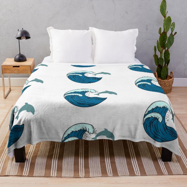 Item preview, Large waves and jumping dolphin designed and sold by Animals-by-JB.