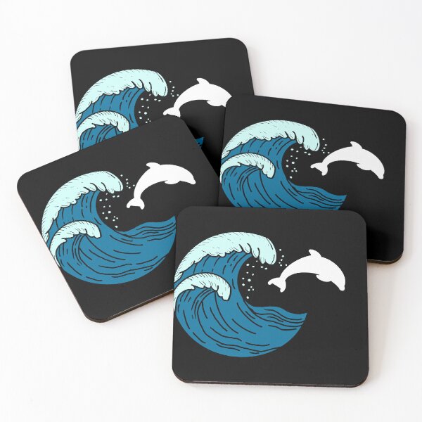 Item preview, Large waves and jumping dolphin designed and sold by Animals-by-JB.