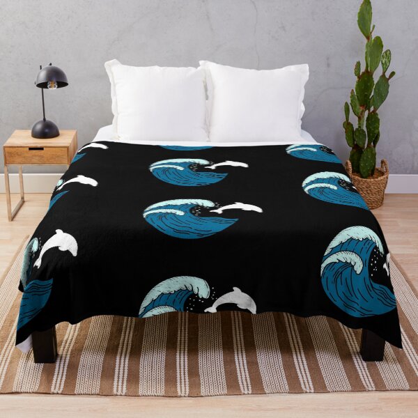 Item preview, Large waves and jumping dolphin designed and sold by Animals-by-JB.