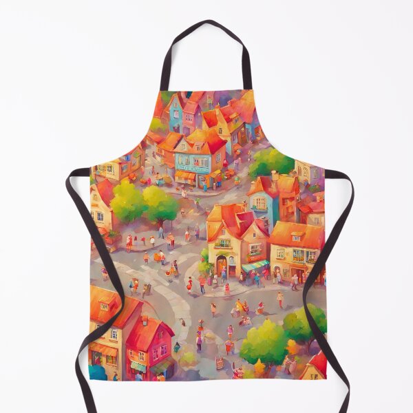 Item preview, A Beautiful Day in a Busy Town #2 Series Throw Pillow designed and sold by LLdreams.