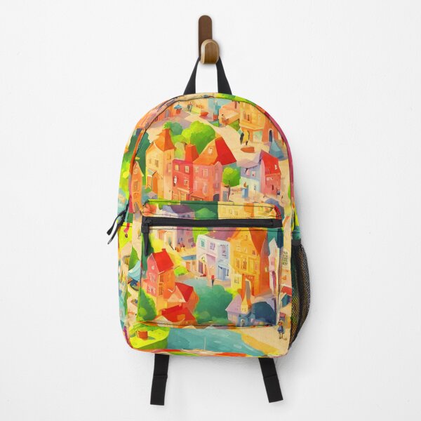 Item preview,  A Beautiful Day in a Busy Town #3 Series Throw Pillow designed and sold by LLdreams.