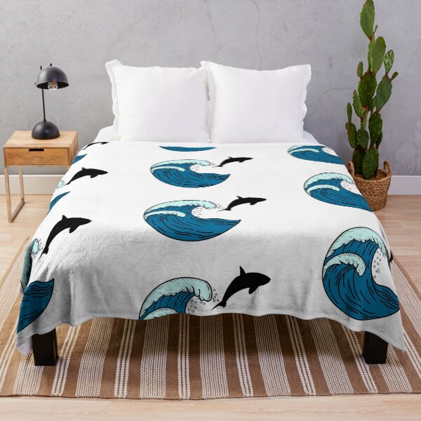 Item preview, Large waves and jumping shark designed and sold by Animals-by-JB.