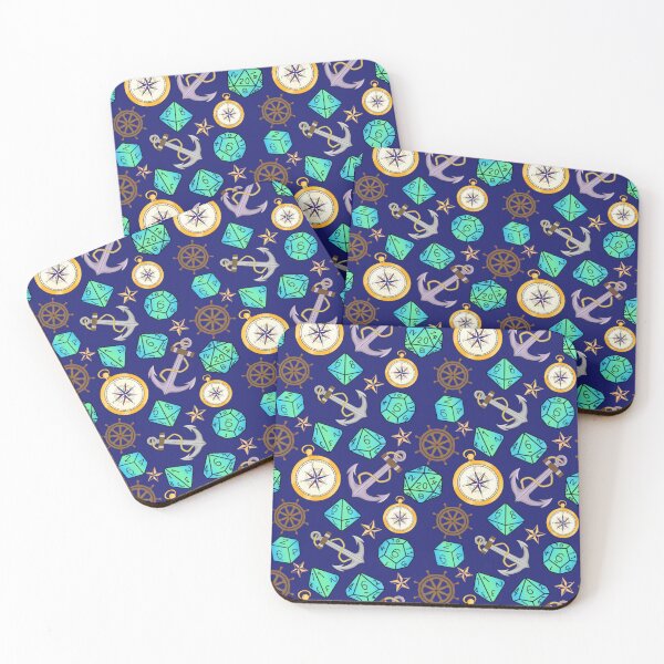 Item preview, DnD Nautical adventure basics dark blue designed and sold by Cthulhu loves crafts.