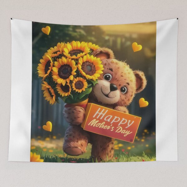 Item preview, bear with a bouquet for Happy Mothers Day designed and sold by Expressions-Sel.