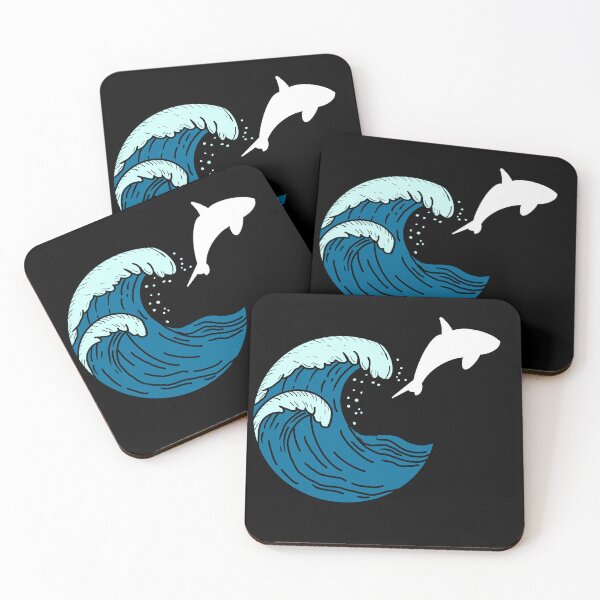 Item preview, Large waves and jumping shark designed and sold by Animals-by-JB.