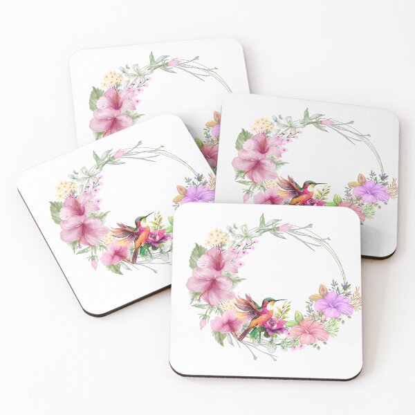Item preview, Hibiscus Wreath with Bird designed and sold by tomorrowsart.