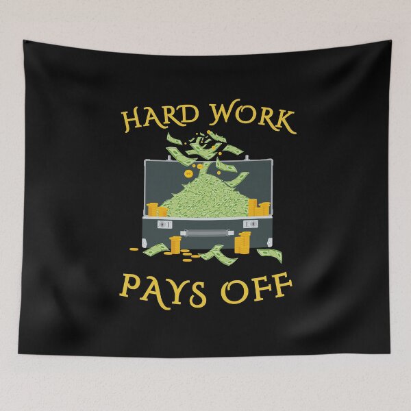 Item preview, Hard work pays off, grindset and hustle hard club, money motivation for financial freedom achiever designed and sold by NBSStore.