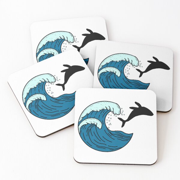 Item preview, Large waves and jumping whale designed and sold by Animals-by-JB.