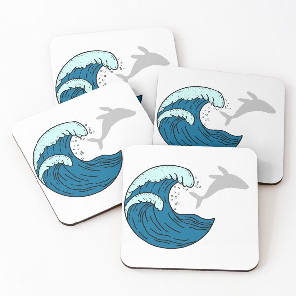 Item preview, Large waves and jumping whale designed and sold by Animals-by-JB.