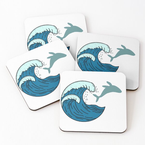 Item preview, Large waves and jumping whale designed and sold by Animals-by-JB.