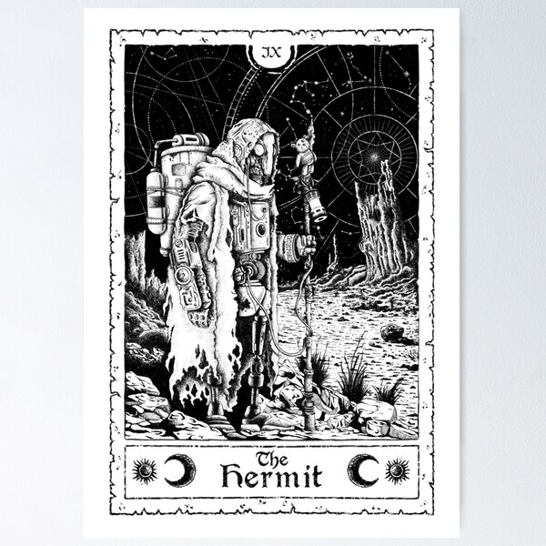 Item preview, The Hermit - Forbidden Grimoire Tarot Card designed and sold by Alessandro  Lalli.