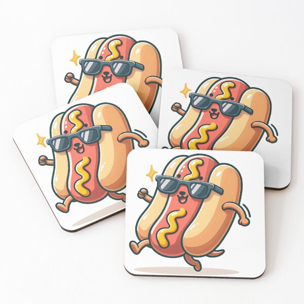 Item preview, Kawaii Hot Dog With Sunglasses designed and sold by CanvasCutie.