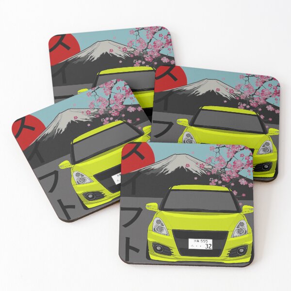 Aperçu de l'œuvre Jaune Swift Sport MT Fuji Jaune créée et vendue par ChasingBRoads.