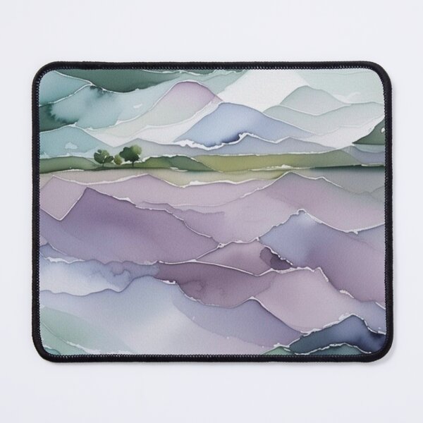 Item preview, Watercolor Lavender Fields Abstract Landscape designed and sold by MyAbstractInk.